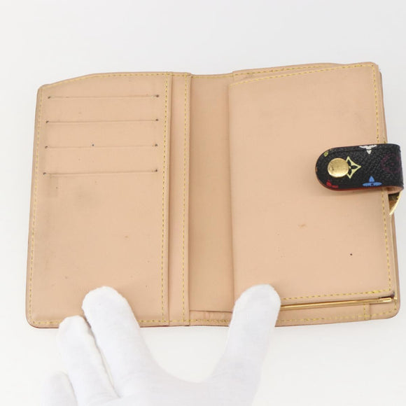 LOUIS VUITTON Multicolor Portefeuille Viennois Wallet Black M92988 Auth 159599