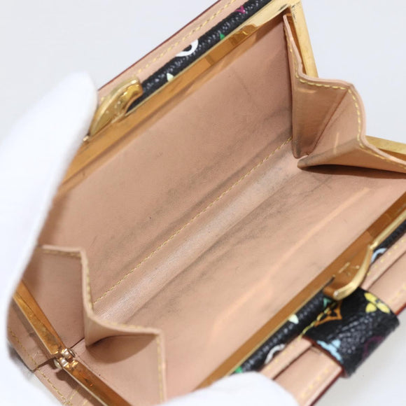 LOUIS VUITTON Multicolor Portefeuille Viennois Wallet Black M92988 Auth 159599