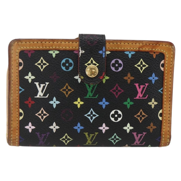 LOUIS VUITTON Multicolor Portefeuille Viennois Wallet Black M92988 Auth 159599