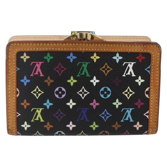 LOUIS VUITTON Multicolor Portefeuille Viennois Wallet Black M92988 Auth 159599