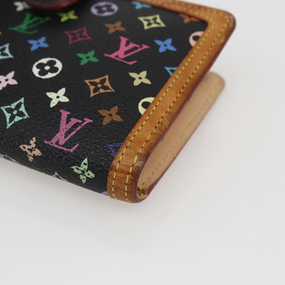 LOUIS VUITTON Multicolor Portefeuille Viennois Wallet Black M92988 Auth 159599
