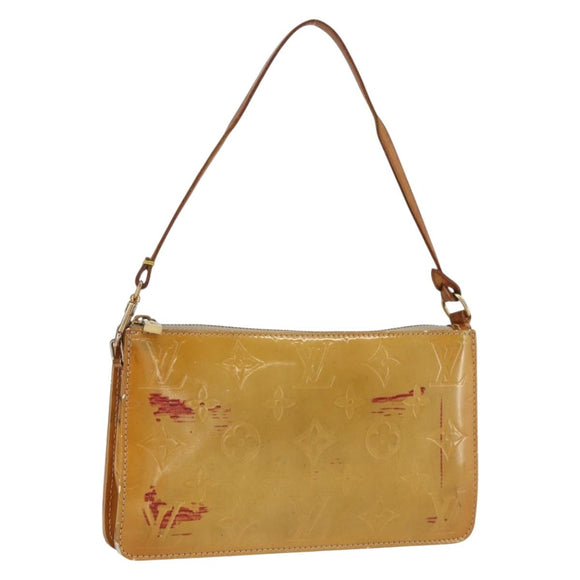 LOUIS VUITTON Monogram Vernis Lexington Pouch Beige M91010 LV Auth 159601