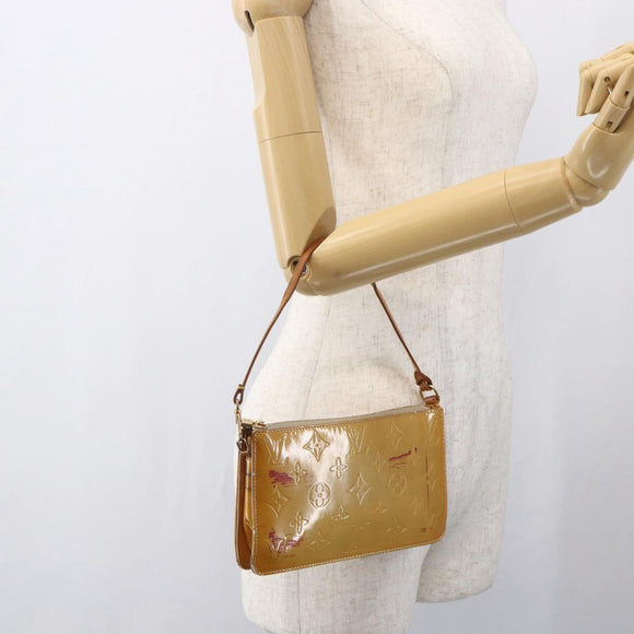 LOUIS VUITTON Monogram Vernis Lexington Pouch Beige M91010 LV Auth 159601