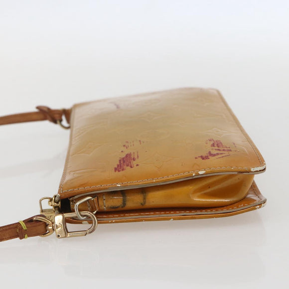 LOUIS VUITTON Monogram Vernis Lexington Pouch Beige M91010 LV Auth 159601