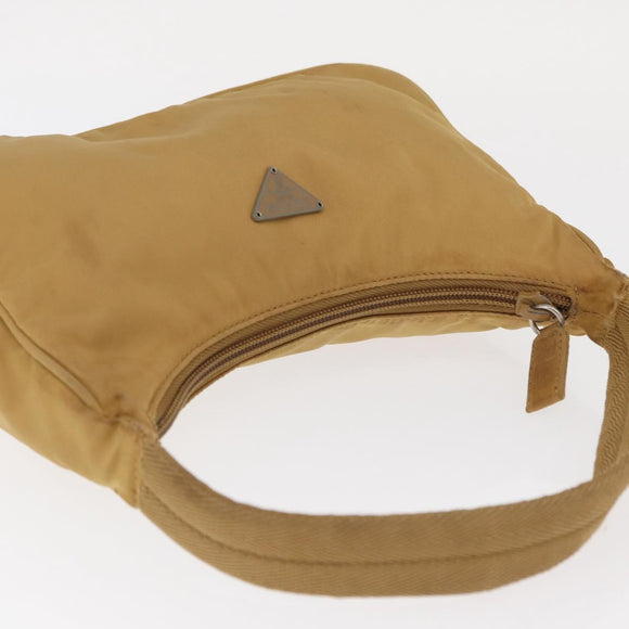 PRADA Hand Pouch Nylon Yellow Auth 159602