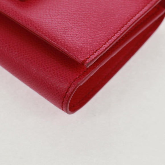 Salvatore Ferragamo Shoulder Wallet Leather Pink Gold Auth 159605V