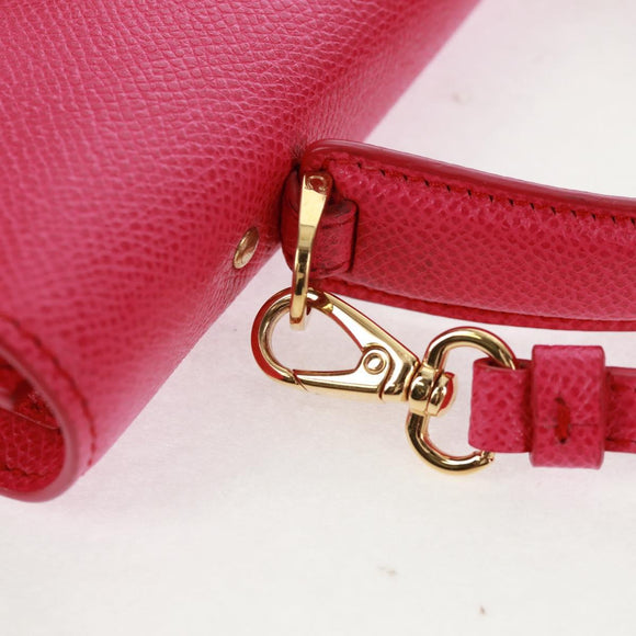 Salvatore Ferragamo Shoulder Wallet Leather Pink Gold Auth 159605V