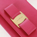 Salvatore Ferragamo Shoulder Wallet Leather Pink Gold Auth 159605V-22