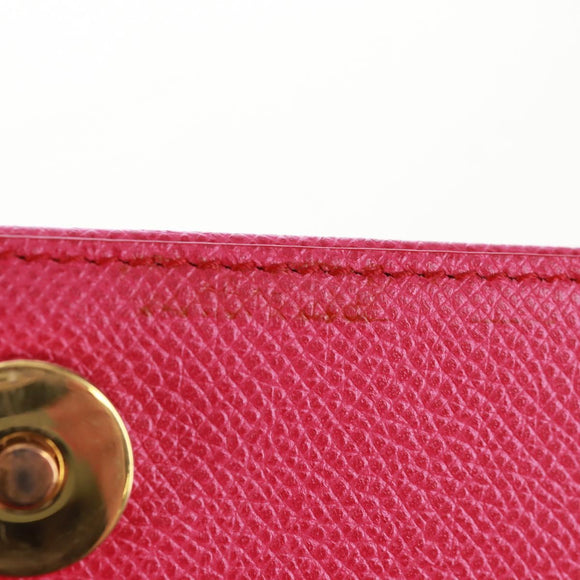 Salvatore Ferragamo Shoulder Wallet Leather Pink Gold Auth 159605V