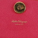 Salvatore Ferragamo Shoulder Wallet Leather Pink Gold Auth 159605V-25