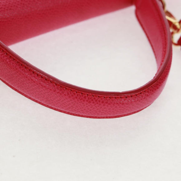 Salvatore Ferragamo Shoulder Wallet Leather Pink Gold Auth 159605V