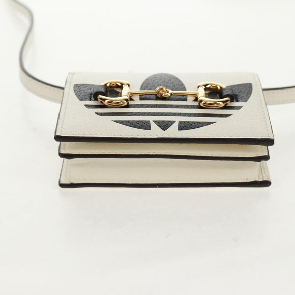 GUCCI Horsebit Shoulder Wallet Leather Adidas Collaboration 702248 Auth 159606M