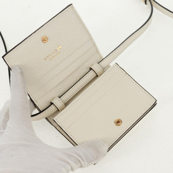 GUCCI Horsebit Shoulder Wallet Leather Adidas Collaboration 702248 Auth 159606M