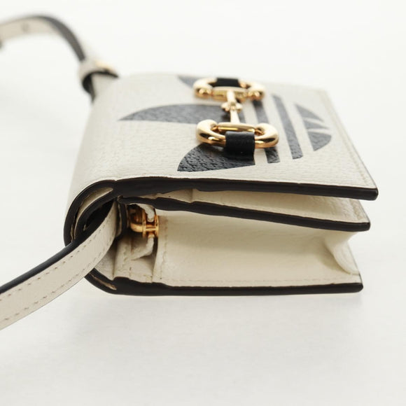 GUCCI Horsebit Shoulder Wallet Leather Adidas Collaboration 702248 Auth 159606M