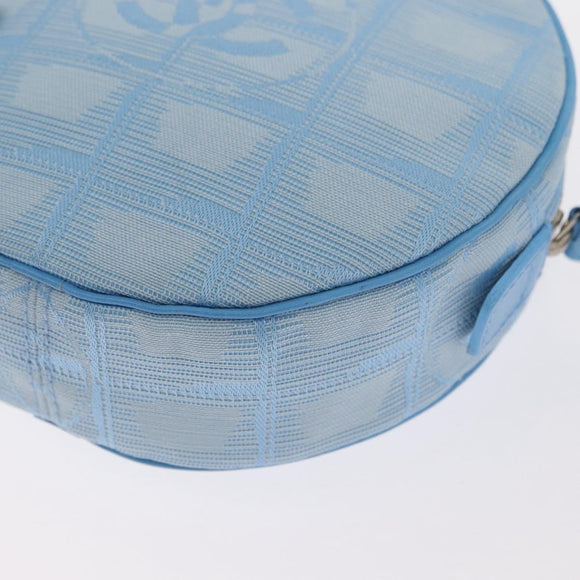 CHANEL New Travel Line Pouch Nylon Light Blue CC Auth 159607V