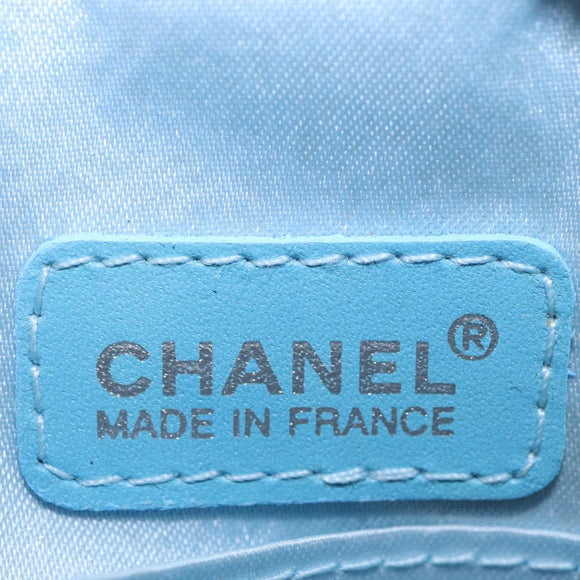 CHANEL New Travel Line Pouch Nylon Light Blue CC Auth 159607V