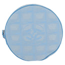 CHANEL New Travel Line Pouch Nylon Light Blue CC Auth 159607V-2