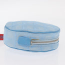 CHANEL New Travel Line Pouch Nylon Light Blue CC Auth 159607V-4