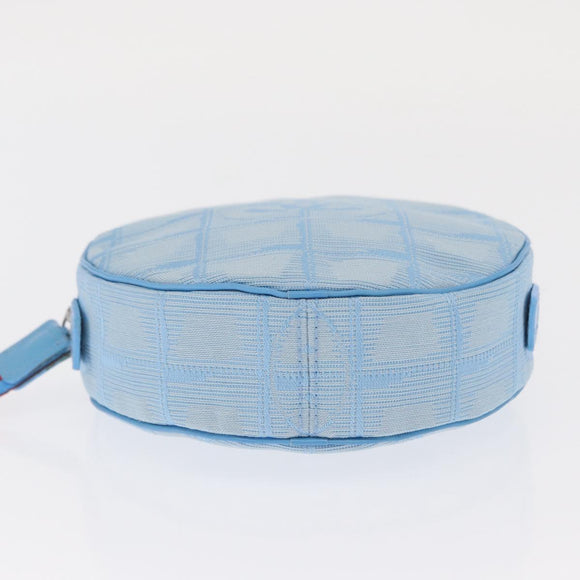 CHANEL New Travel Line Pouch Nylon Light Blue CC Auth 159607V