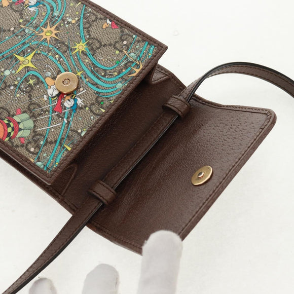 GUCCI GG Supreme Bag PVC Disney Collaboration Beige Gold 647927 Auth 159608A