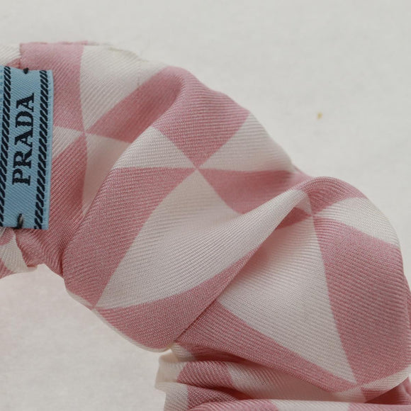 PRADA Shush Hair Tie Silk Pink Auth 159612M