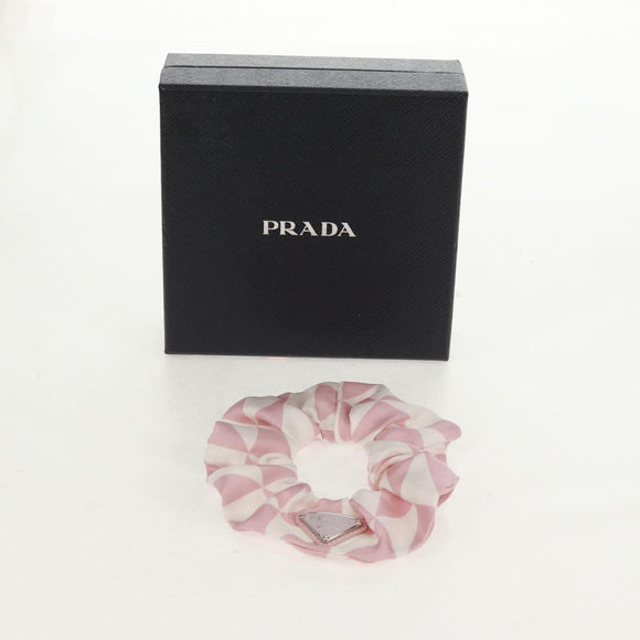 PRADA Shush Hair Tie Silk Pink Auth 159612M