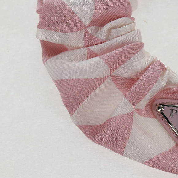 PRADA Shush Hair Tie Silk Pink Auth 159612M