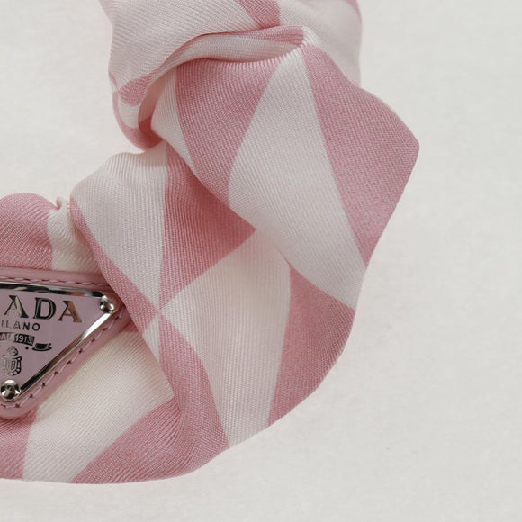 PRADA Shush Hair Tie Silk Pink Auth 159612M