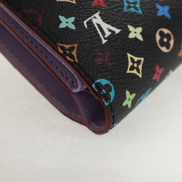 LOUIS VUITTON Multicolor Portefeuille Joy Wallet Black M60282 Auth 159613V