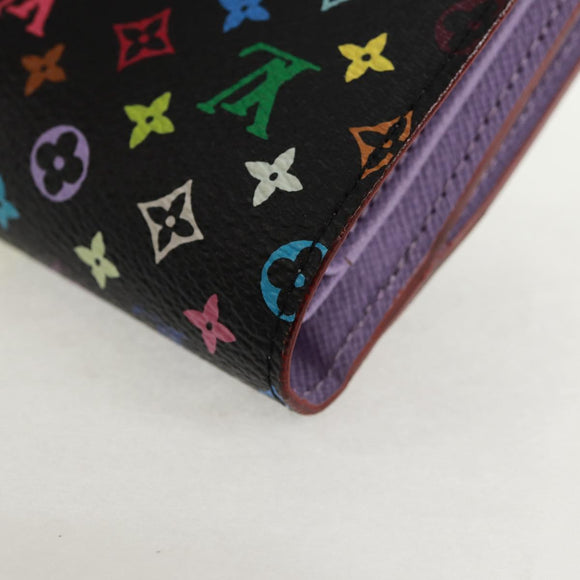 LOUIS VUITTON Multicolor Portefeuille Joy Wallet Black M60282 Auth 159613V
