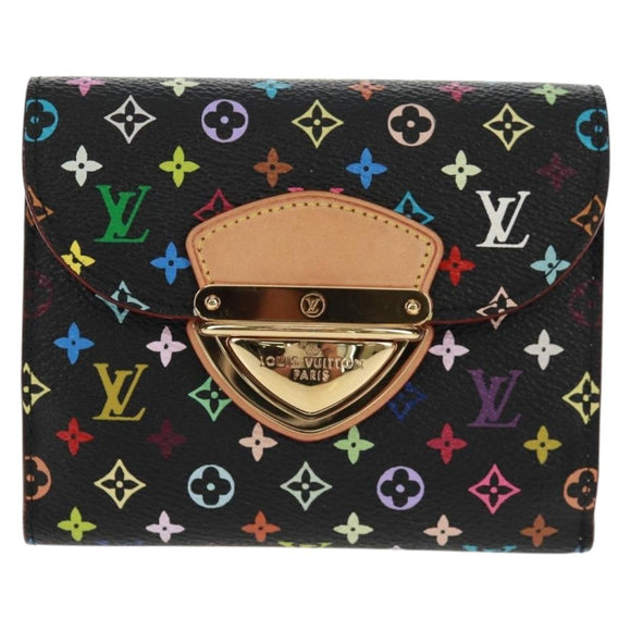 LOUIS VUITTON Multicolor Portefeuille Joy Wallet Black M60282 Auth 159613V