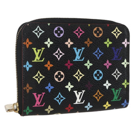LOUIS VUITTON Monogram Multicolor Zippy Coin Purse Black M93740 LV Auth 159614V