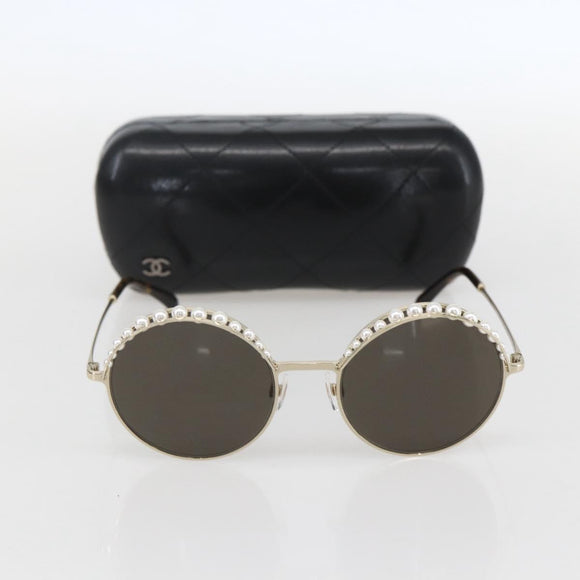 CHANEL Sunglasses metal Brown 4234 CC Auth 159617V