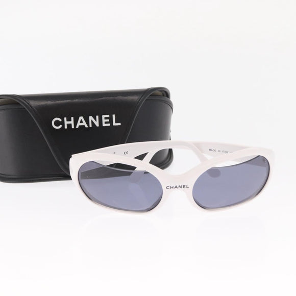 CHANEL Sunglasses plastic White CC Auth 159618