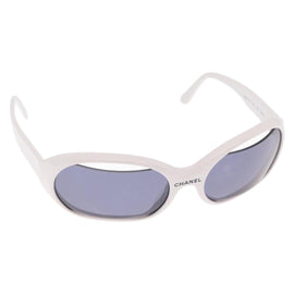 CHANEL Sunglasses plastic White CC Auth 159618