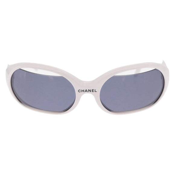 CHANEL Sunglasses plastic White CC Auth 159618