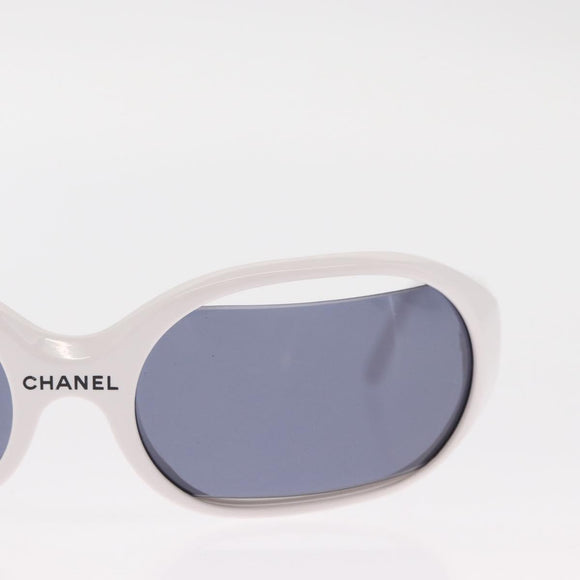 CHANEL Sunglasses plastic White CC Auth 159618