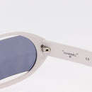 CHANEL Sunglasses plastic White CC Auth 159618-8