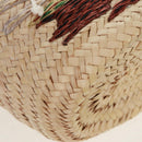 CELINE Basket Bag Handtasche Raffia Beige Auth 159620V-14