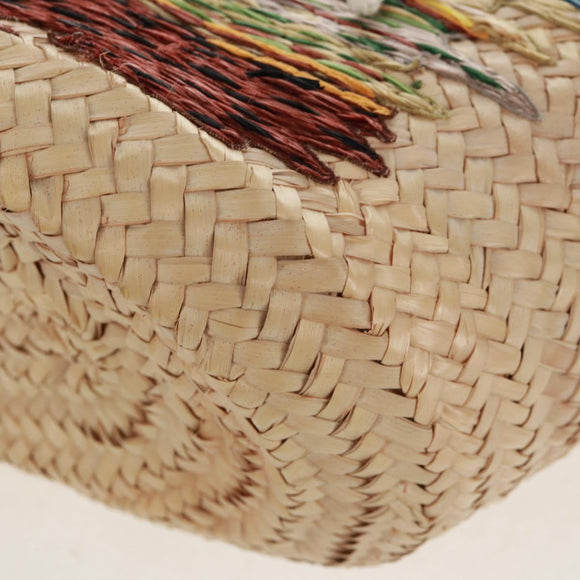 CELINE Basket Bag Handtasche Raffia Beige Auth 159620V