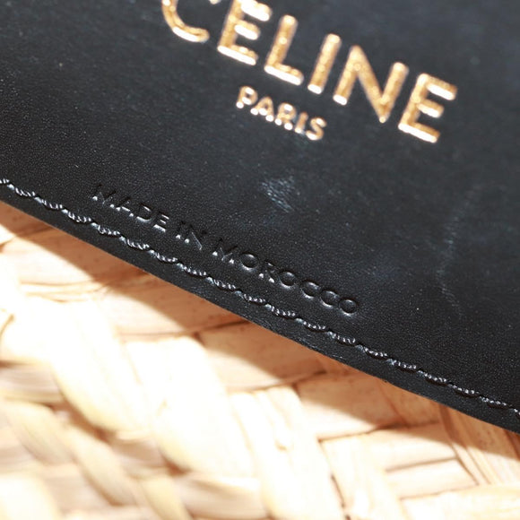 CELINE Basket Bag Handtasche Raffia Beige Auth 159620V