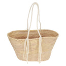 CELINE Basket Bag Handtasche Raffia Beige Auth 159620V-2