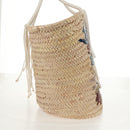 CELINE Basket Bag Handtasche Raffia Beige Auth 159620V-4