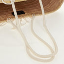 CELINE Basket Bag Handtasche Raffia Beige Auth 159620V-7