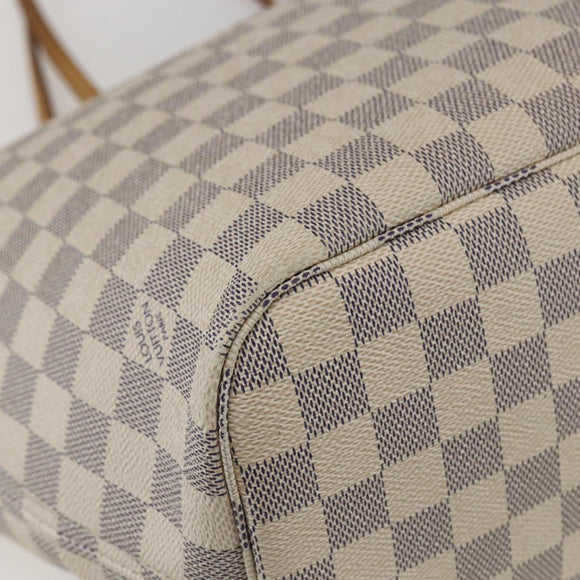 LOUIS VUITTON Damier Azur Neverfull MM Tote Bag N41605 LV Auth 159644