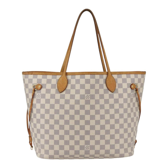 LOUIS VUITTON Damier Azur Neverfull MM Tote Bag N41605 LV Auth 159644
