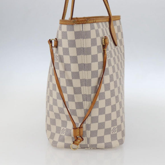 LOUIS VUITTON Damier Azur Neverfull MM Tote Bag N41605 LV Auth 159644