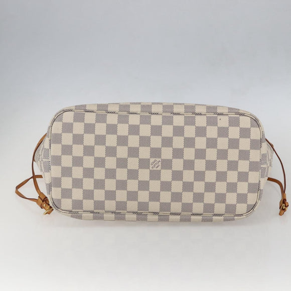 LOUIS VUITTON Damier Azur Neverfull MM Tote Bag N41605 LV Auth 159644