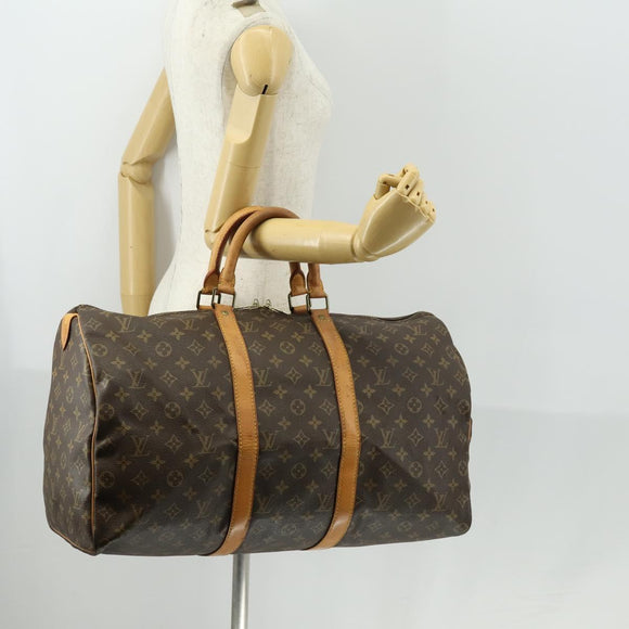 LOUIS VUITTON Monogram Keepall 50 Boston Bag M41426 LV Auth 159645