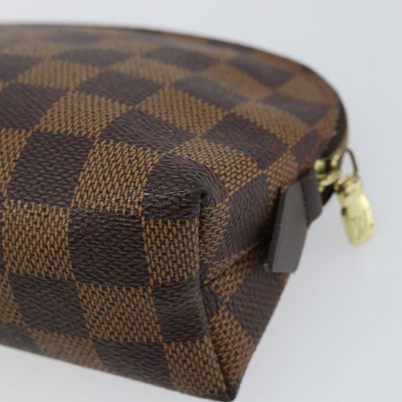 LOUIS VUITTON Damier Ebene Pochette Cosmetic PM Pouch N47516 LV Auth 159687